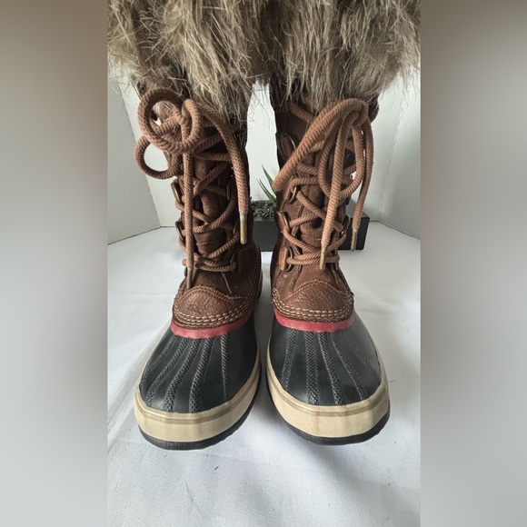SOREL WOMENS JOAN OF ARTIC WATERPROOF FULL GRAIN LEATHER & SUEDE FAUX FUR SZ 6 - Picture 2 of 13